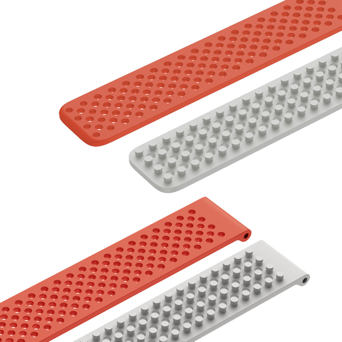 Amazfit 純正 ダブルカラー 替えバンド 20mm レッドオレンジ/グレー