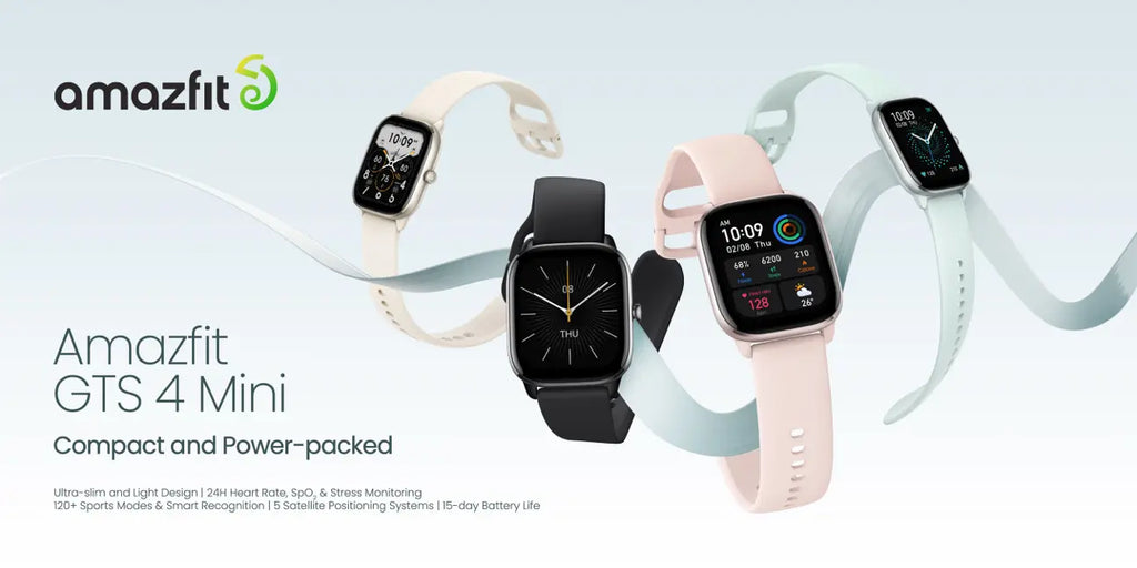 Amazfit GTS 4 Mini 本体 バンド5本 新品 コンパクトでパワフルな最新スマートウォッチ「Amazfit GTS 4