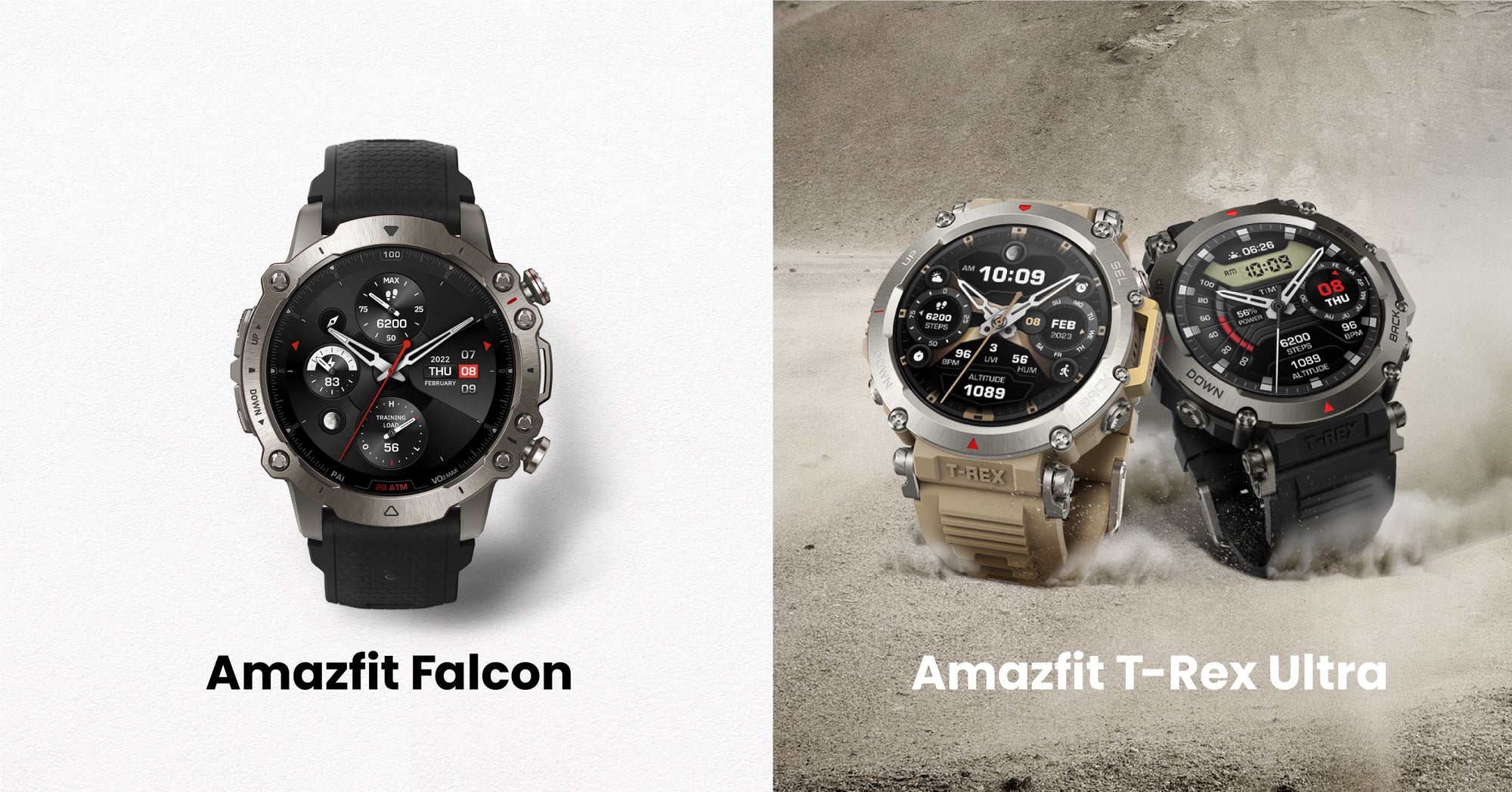 ハイエンドの最新GPSスマートウォッチ「Amazfit T-Rex Ultra」＆「Amazfit Falcon」2023年6月23日（金）販売開始！