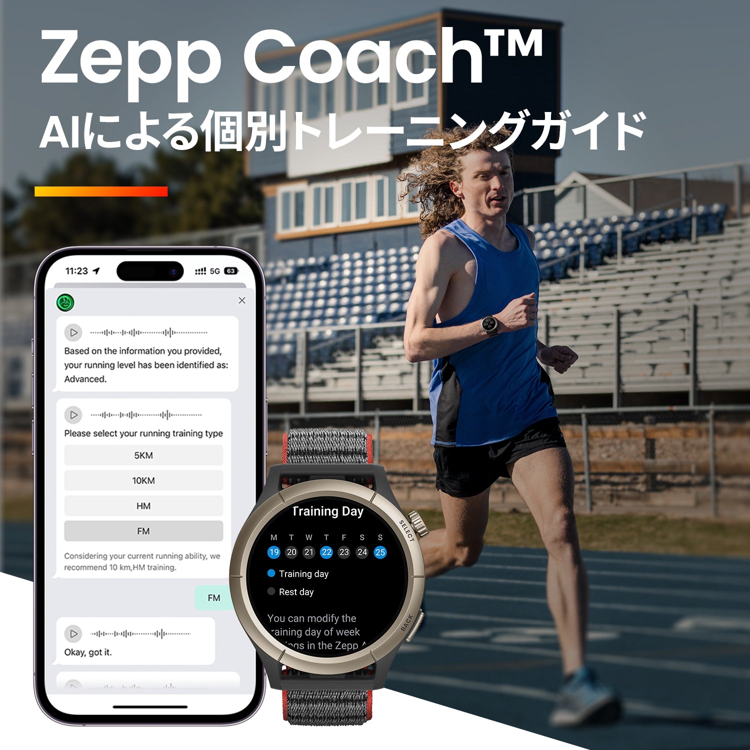 画面にフィルム貼ってありますamazfit ランニング用GPSウォッチ cheetah（チーター）