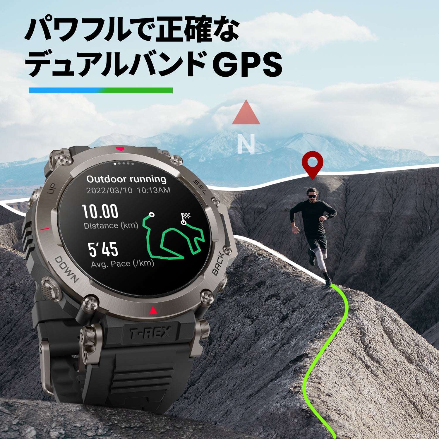 Amazfit T-Rex 本体と充電ケーブルのみ 新品バンド付き